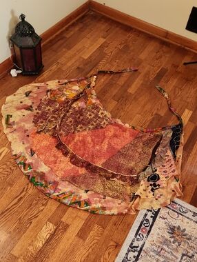 Vintage Indian Bohemian Patchwork Wrap Skirt - Multicolor 70s OOAK